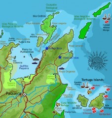 Montezuma Costa Rica | Paquera Coast and Islands Map - Montezuma Costa Rica